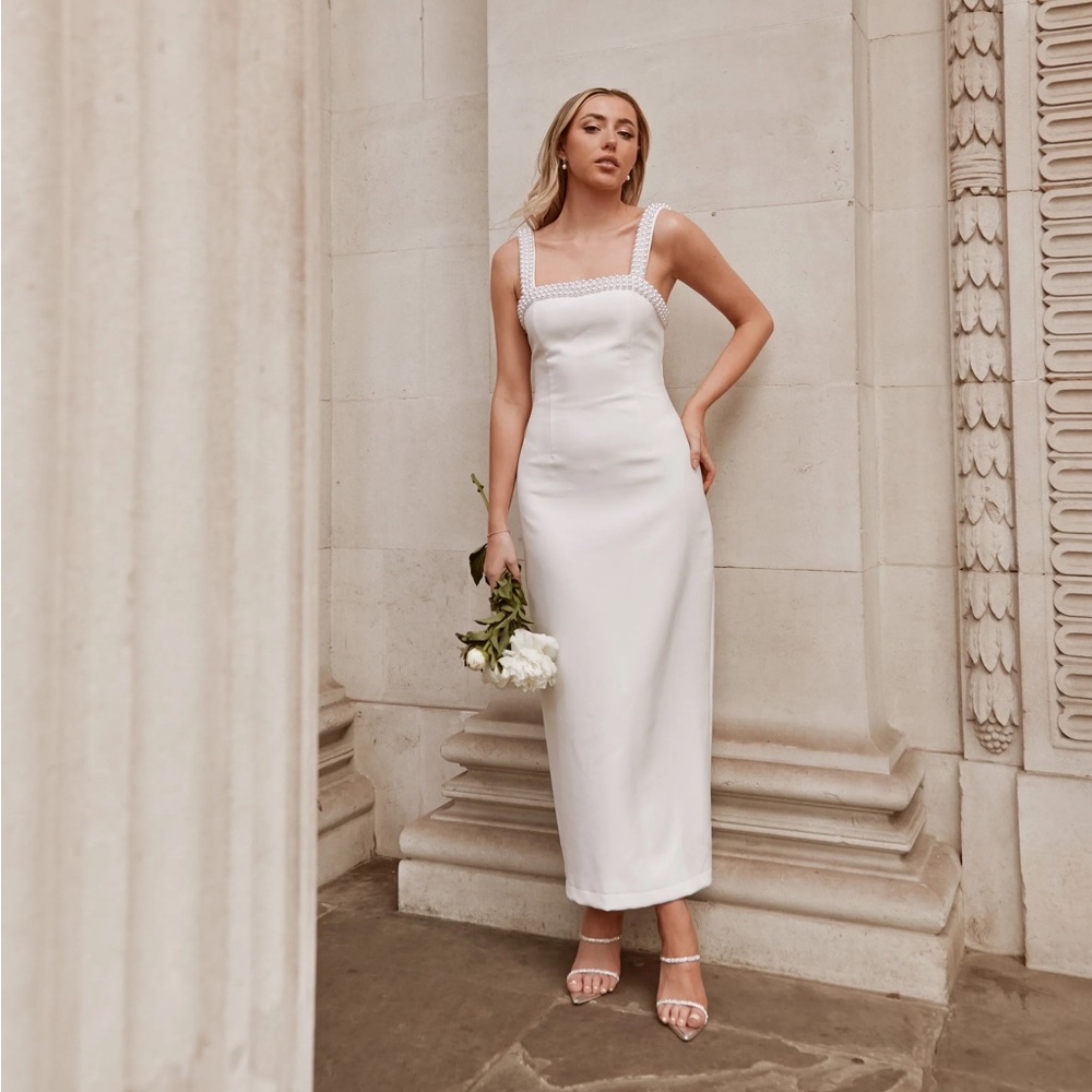 Oddmuse The Ultimate Muse Pearl Trim Full Length Dress